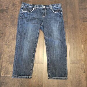 L.A. Idol Crystal Embellished Denim Capri Pants Size 11​​​​​​​​​​